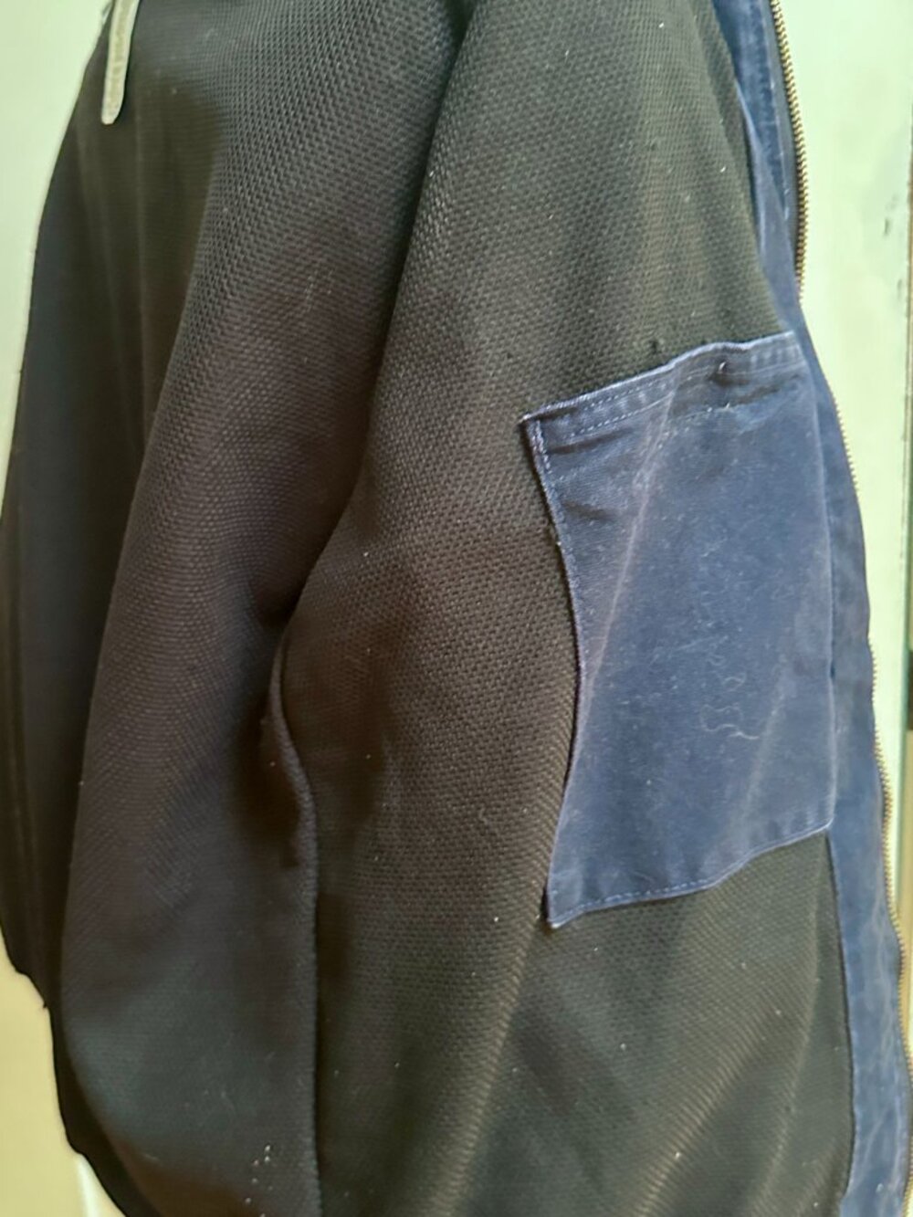 Carhartt Navy Blue Full Zip Hooded Work Coat J25 MDT Size: M Excellent Condition - Picture 8 of 16